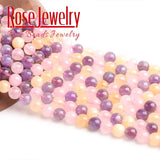 Amethysts Citrine Pink Quartz Crystal Beads Round Loose Stone Beads 6 8 10mm