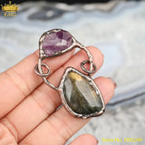 Amethysts Citrines Quartz Slab Beads Pendant Necklace Making