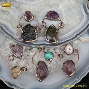 Amethysts Citrines Quartz Slab Beads Pendant Necklace Making