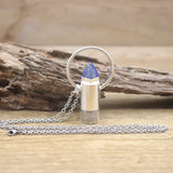 Amethyst Lapis Perfume Bottle Pendant Necklace