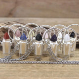 Amethyst Lapis Perfume Bottle Pendant Necklace