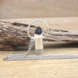 Amethyst Lapis Perfume Bottle Pendant Necklace