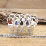 Amethyst Lapis Perfume Bottle Pendant Necklace
