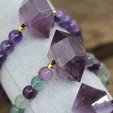 Amethysts Double Point Fluorite Jaspers Bracelet