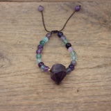 Amethysts Double Point Fluorite Jaspers Bracelet