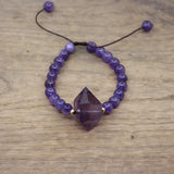 Amethysts Double Point Fluorite Jaspers Bracelet