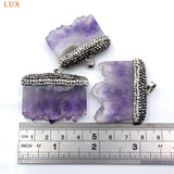Amethysts Druzy Pave Crystal Pendant for Necklace