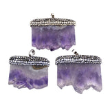 Amethysts Druzy Pave Crystal Pendant for Necklace