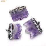 Amethysts Druzy Pave Crystal Pendant for Necklace