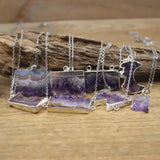 Amethyst Druzy Pendant Necklace Healing Crystal Quartz Charm