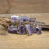 Amethyst Druzy Pendant Necklace Healing Crystal Quartz Charm