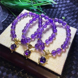 Amethyst Gemstone Bracelet with Silver Fox Fitting