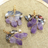 Amethysts Necklace Freshwater Pearl Pendant DIY Jewelry Making