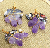 Amethysts Necklace Freshwater Pearl Pendant DIY Jewelry Making