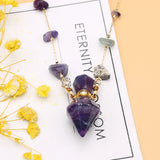 Amethysts Perfume Bottle Necklace Essential Oil Diffuser