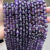 Natural Amethysts Purple Crystal Faceted Olive Beads