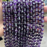 Natural Amethysts Purple Crystal Faceted Olive Beads