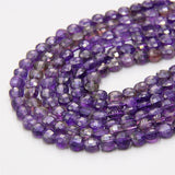 Amethyst Purple Quartz Crystal Beads Coin Flat Faceted Round Spacer Loose Beads