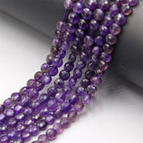 Amethyst Purple Quartz Crystal Beads Coin Flat Faceted Round Spacer Loose Beads