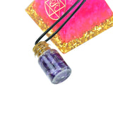 Amethyst Quartz Crystal Pendant Necklace Reiki Healing Yoga