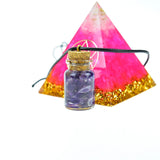 Amethyst Quartz Crystal Pendant Necklace Reiki Healing Yoga