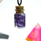 Amethyst Quartz Crystal Pendant Necklace Reiki Healing Yoga