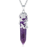 Amethyst Reiki Tree of Life Pendant Braided Necklace