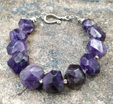 Natural Amethysts Stone Beads Bracelet