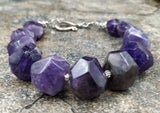 Natural Amethysts Stone Beads Bracelet