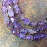 Natural Amethyst Stone Oval Purple Beads Faceted Large Nugget Jewelry