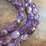 Natural Amethyst Stone Oval Purple Beads Faceted Large Nugget Jewelry