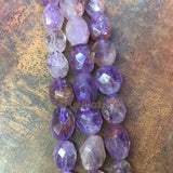 Natural Amethyst Stone Oval Purple Beads Faceted Large Nugget Jewelry