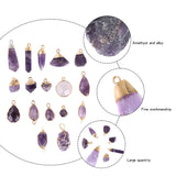 Amethysts Stone Pendants Purple Quartzs Crystal Healing Charms