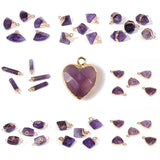 Amethysts Stone Pendants Purple Quartzs Crystal Healing Charms