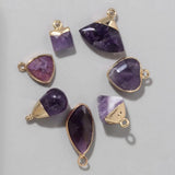 Amethysts Stone Pendants Purple Quartzs Crystal Healing Charms