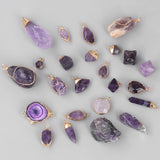 Amethysts Stone Pendants Purple Quartzs Crystal Healing Charms