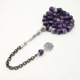 Amethyst Tasbih Style Islam Bracelet Metal Tassel Rosary Jewelry