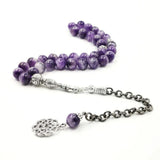 Amethyst Tasbih Style Islam Bracelet Metal Tassel Rosary Jewelry