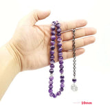 Amethyst Tasbih Style Islam Bracelet Metal Tassel Rosary Jewelry
