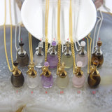 Amethyst/Tiger Eye Perfume Bottle Pendant Necklace