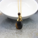 Amethyst/Tiger Eye Perfume Bottle Pendant Necklace