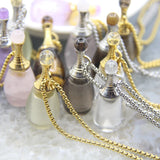 Amethyst/Tiger Eye Perfume Bottle Pendant Necklace