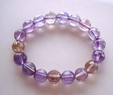 Ametrine Faceted 10mm Round Beads Stretch Bracelet Women Jewelry