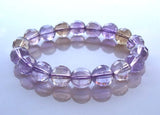 Ametrine Faceted 10mm Round Beads Stretch Bracelet Women Jewelry