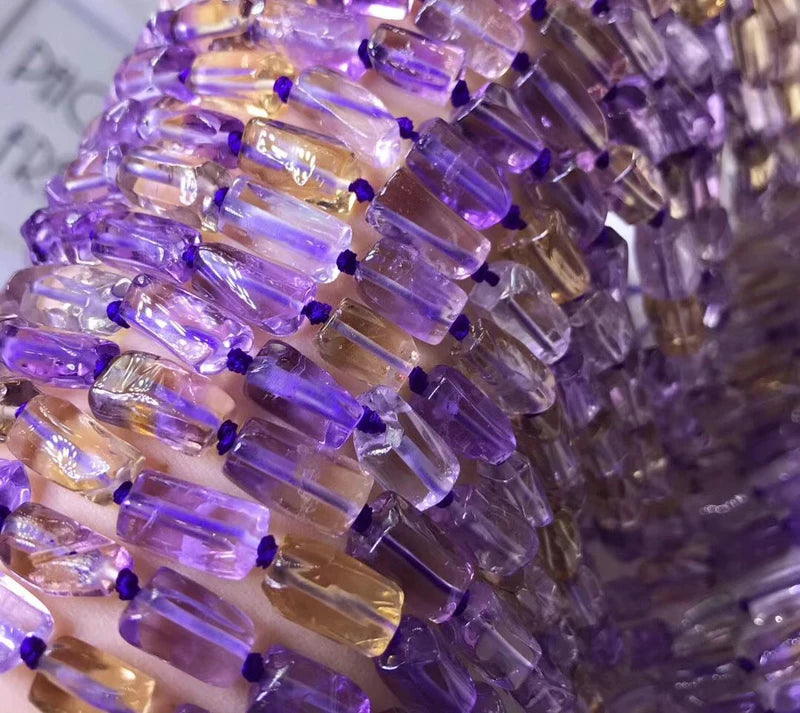Natural Ametrine Ore Stone Bead for Jewelry Making