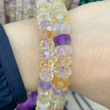 Faceted Ametrine Quartz Beads 15'' Rondelle Spacer Loose Beads
