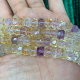 Faceted Ametrine Quartz Beads 15'' Rondelle Spacer Loose Beads