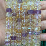 Faceted Ametrine Quartz Beads 15'' Rondelle Spacer Loose Beads