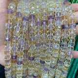 Faceted Ametrine Quartz Beads 15'' Rondelle Spacer Loose Beads