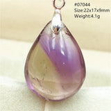 Ametrine Quartz Water Drop Yellow Purple Pendant Necklace